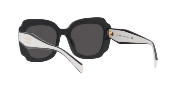 Sunglasses Prada PR 16YS (09Q5S0) color black shape irregular lenses dark grey
