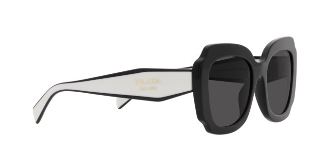 Sunglasses Prada PR 16YS (09Q5S0) color black shape irregular lenses dark grey