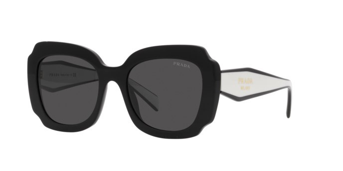 Sunglasses Prada PR 16YS (09Q5S0) color black shape irregular lenses dark grey