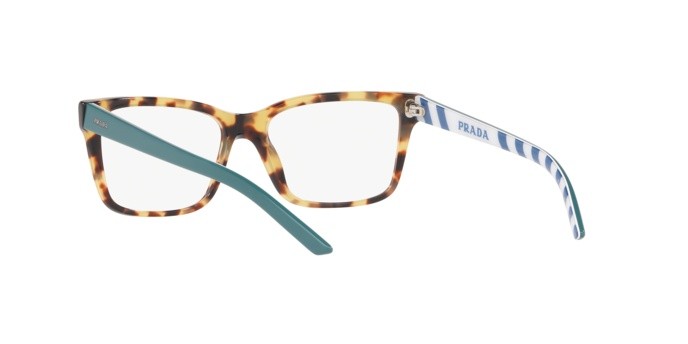 Brillen Prada PR 17VV (7S01O1) farbe medium havana form rechteckig gläser demo lens