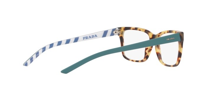 Brillen Prada PR 17VV (7S01O1) farbe medium havana form rechteckig gläser demo lens