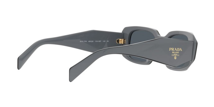 Sonnenbrillen Prada PR 17WS (11N09T) farbe nero effetto marmo form rechteckig gläser grigio scuro