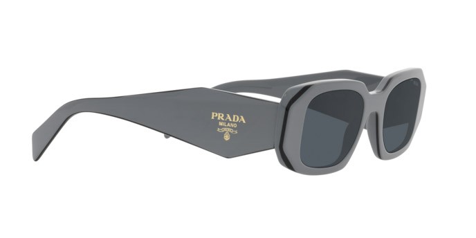 Sonnenbrillen Prada PR 17WS (11N09T) farbe nero effetto marmo form rechteckig gläser grigio scuro