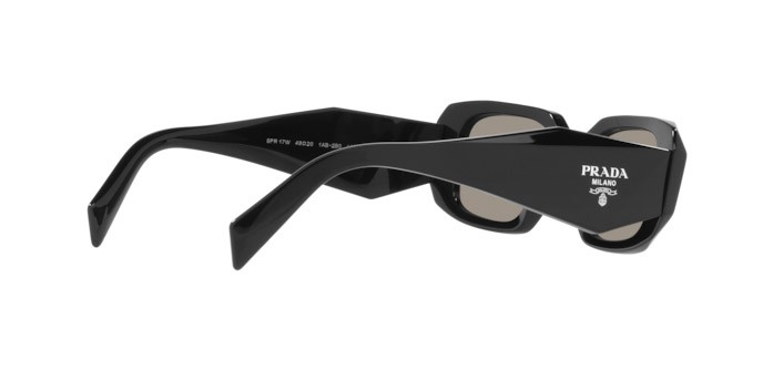 Sunglasses Prada PR 17WS (1AB2B0) color black shape rectangle lenses light grey mirror silver