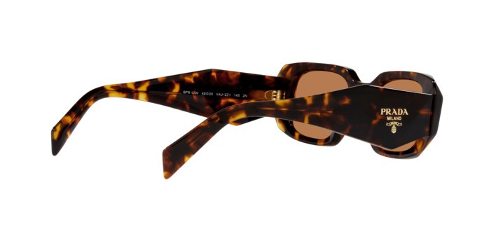 Sunglasses Prada PR 17WS (VAU2Z1) color miele tartarugato shape rectangle lenses marrone scuro