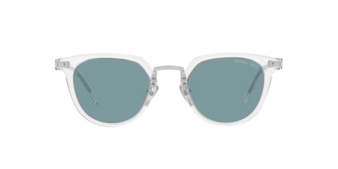 Occhiali da sole Prada PR 17YS (2AZ04D) colore crystal forma pantos lenti polar green