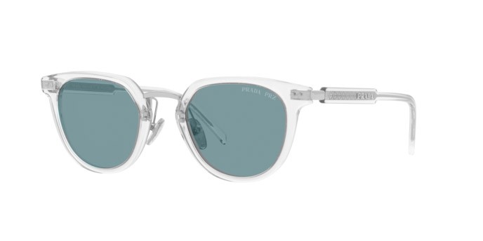 Occhiali da sole Prada PR 17YS (2AZ04D) colore crystal forma pantos lenti polar green