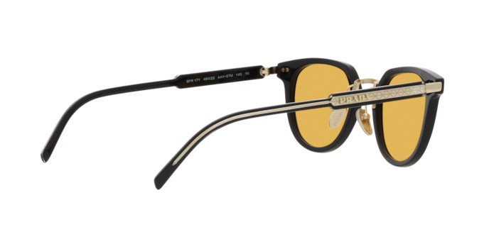 Occhiali da sole Prada PR 17YS (AAV07M) colore black forma pantos lenti yellow orange
