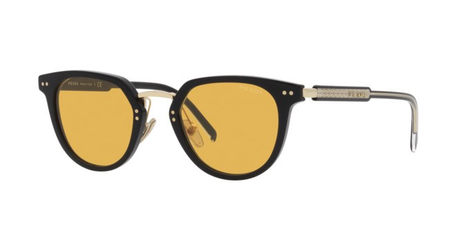 Occhiali da sole Prada PR 17YS (AAV07M) colore black forma pantos lenti yellow orange