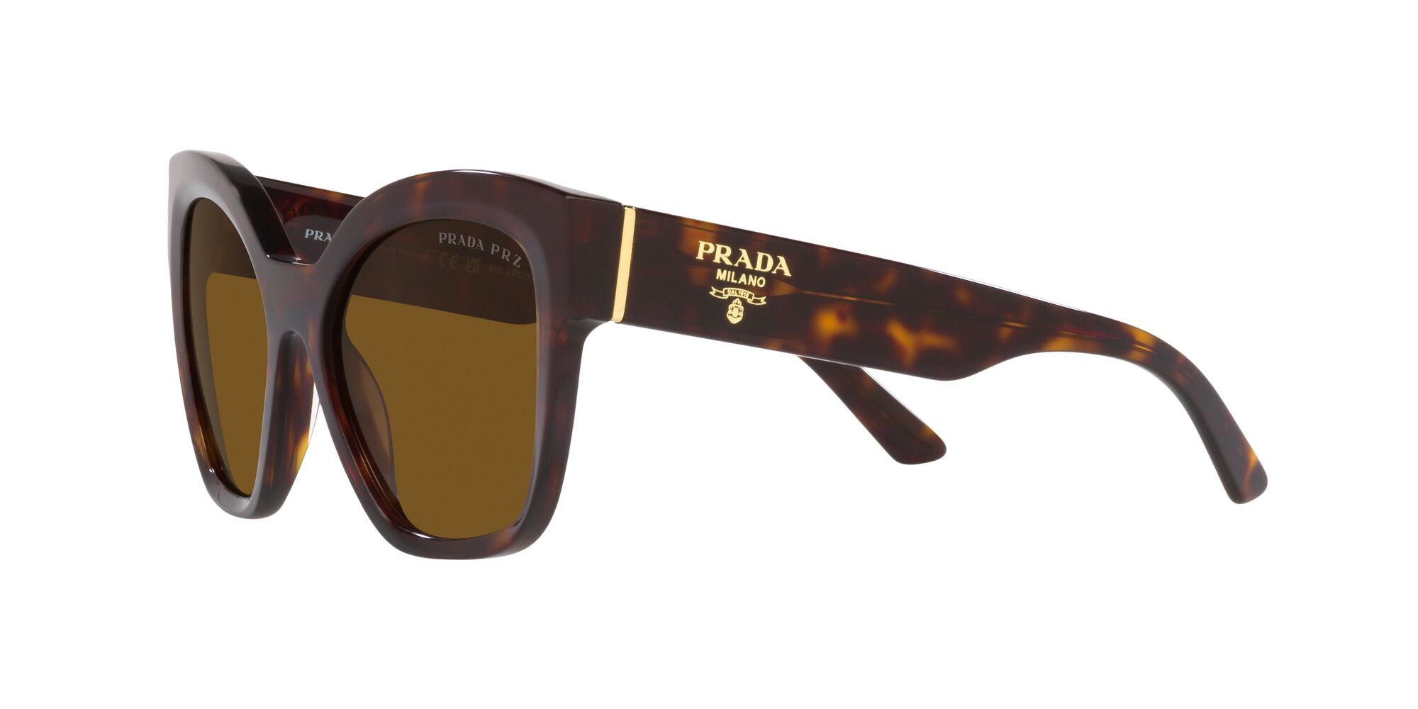 Sonnenbrillen Prada PR 17ZS (2AU5Y1) farbe tartarugato form quadratisch gläser polar marrone scuro