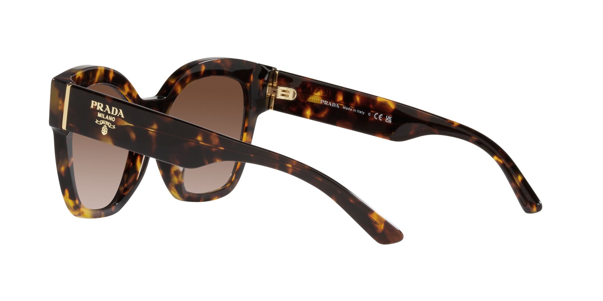 Sunglasses Prada PR 17ZS (VAU6S1) color miele tartarugato shape square lenses marrone sfumato