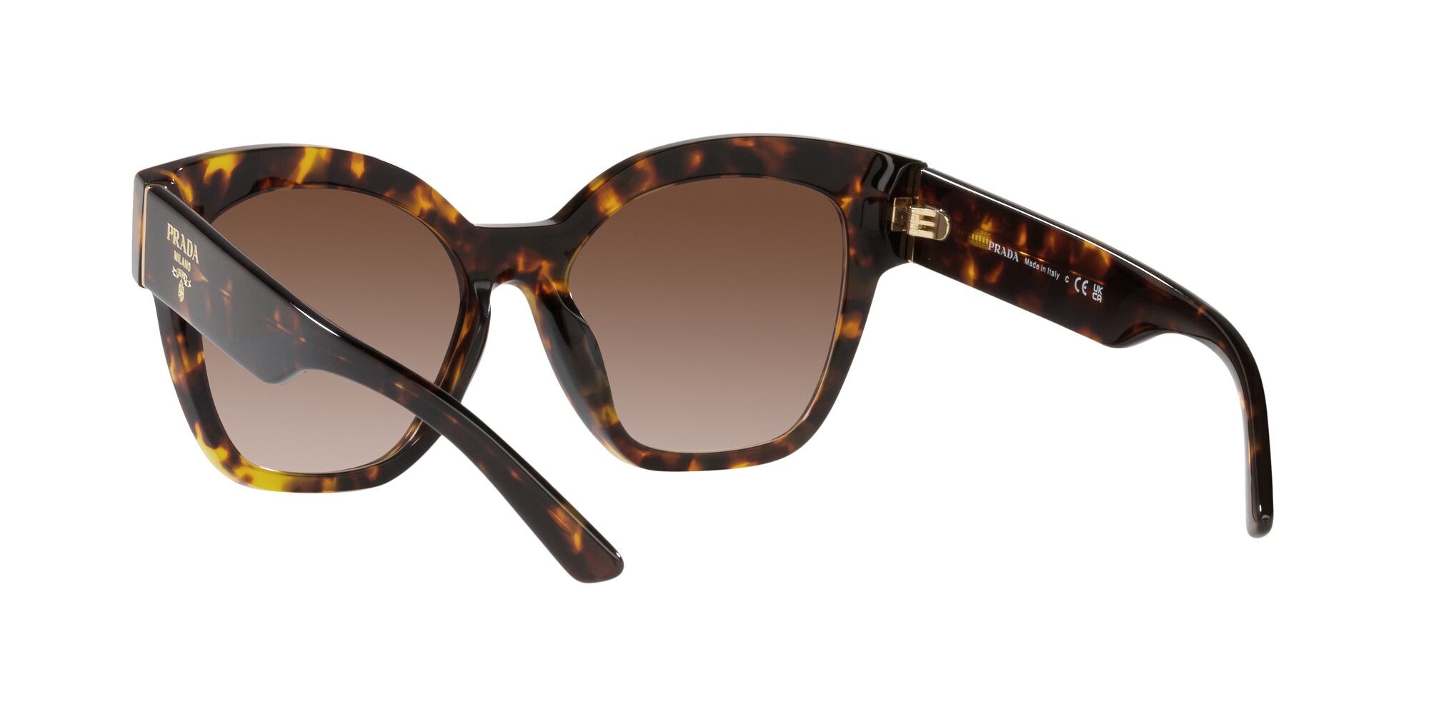 Sunglasses Prada PR 17ZS (VAU6S1) color miele tartarugato shape square lenses marrone sfumato