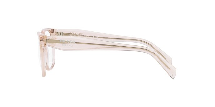 Eyeglasses Prada PR 17ZV (15J1O1) color cristallo rosa shape rectangle lenses lente demo