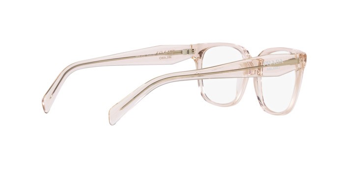 Eyeglasses Prada PR 17ZV (15J1O1) color cristallo rosa shape rectangle lenses lente demo