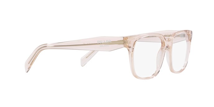 Eyeglasses Prada PR 17ZV (15J1O1) color cristallo rosa shape rectangle lenses lente demo