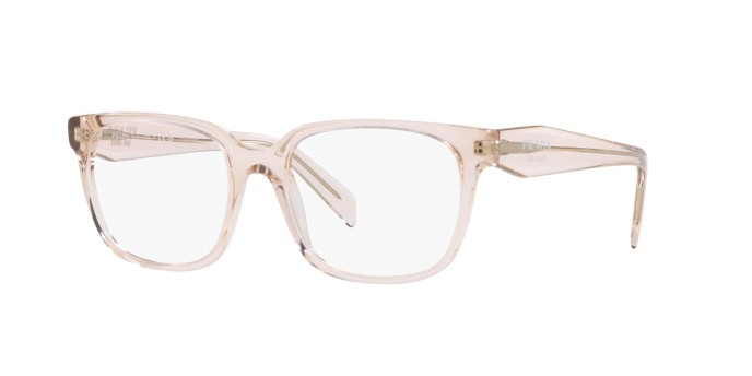 Eyeglasses Prada PR 17ZV (15J1O1) color cristallo rosa shape rectangle lenses lente demo