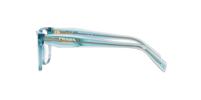 Eyeglasses Prada PR 17ZV (16J1O1) color cristallo blu shape rectangle lenses lente demo