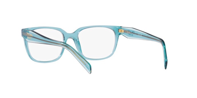 Eyeglasses Prada PR 17ZV (16J1O1) color cristallo blu shape rectangle lenses lente demo