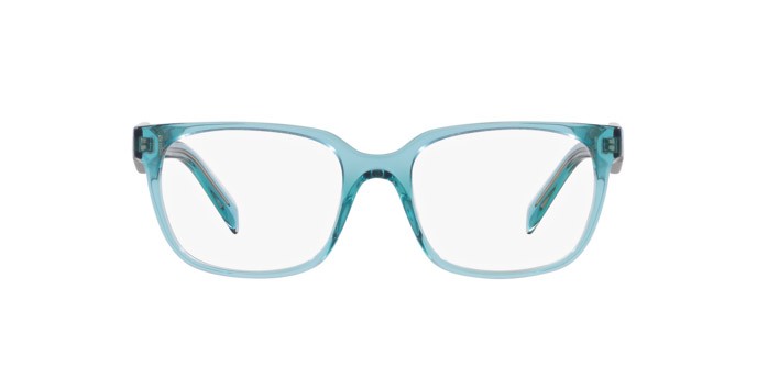 Eyeglasses Prada PR 17ZV (16J1O1) color cristallo blu shape rectangle lenses lente demo