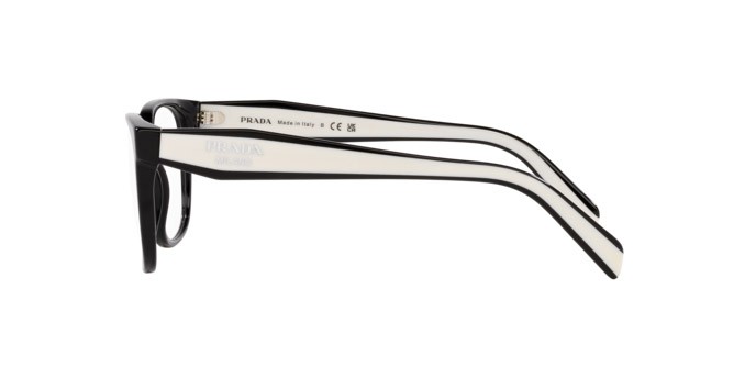 Eyeglasses Prada PR 17ZV (1AB1O1) color nero shape rectangle lenses lente demo