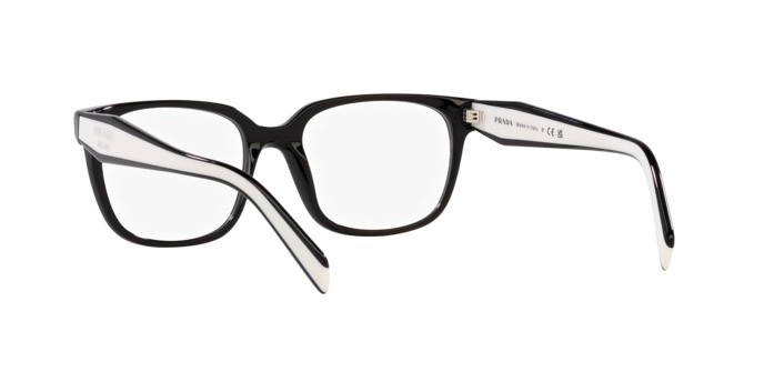 Eyeglasses Prada PR 17ZV (1AB1O1) color nero shape rectangle lenses lente demo