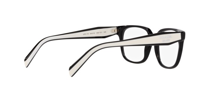 Eyeglasses Prada PR 17ZV (1AB1O1) color nero shape rectangle lenses lente demo