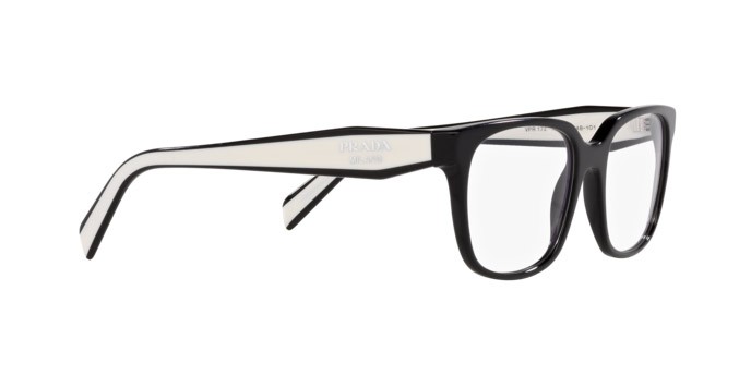 Eyeglasses Prada PR 17ZV (1AB1O1) color nero shape rectangle lenses lente demo