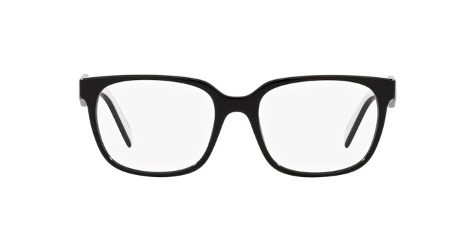 Eyeglasses Prada PR 17ZV (1AB1O1) color nero shape rectangle lenses lente demo
