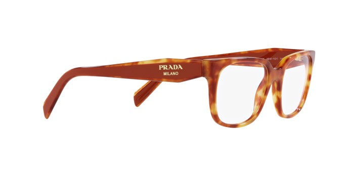 Brillen Prada PR 17ZV (4BW1O1) farbe havana trasparente form rechteckig gläser lente demo