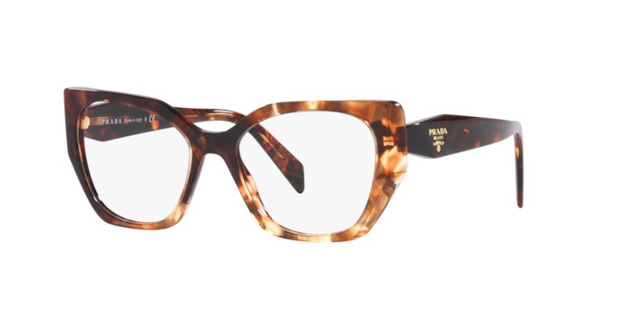 Eyeglasses Prada PR 18WV (07R1O1) color caramel tortoise shape irregular lenses demo lens