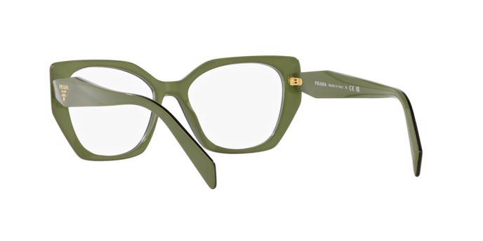 Eyeglasses Prada PR 18WV (13J1O1) color sage/black shape irregular lenses lente demo