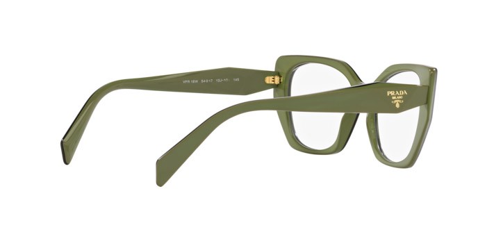 Eyeglasses Prada PR 18WV (13J1O1) color sage/black shape irregular lenses lente demo