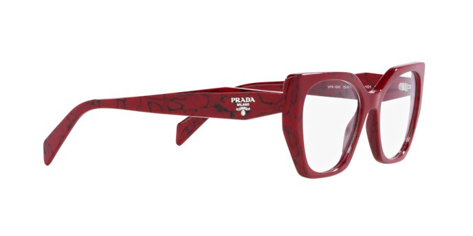 Eyeglasses Prada PR 18WV (15D1O1) color etruscan marble shape irregular lenses lente demo