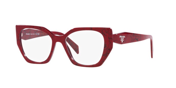 Eyeglasses Prada PR 18WV (15D1O1) color etruscan marble shape irregular lenses lente demo