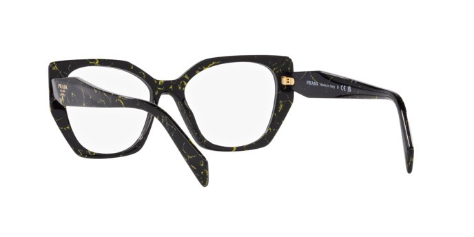 Brillen Prada PR 18WV (19D1O1) farbe black/yellow marble form unregelmäßig gläser lente demo