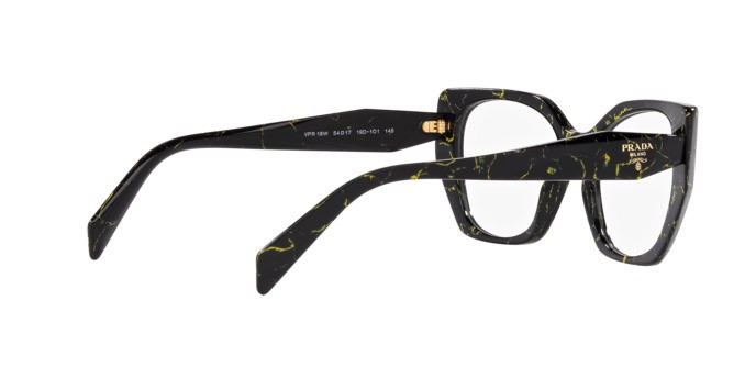Brillen Prada PR 18WV (19D1O1) farbe black/yellow marble form unregelmäßig gläser lente demo