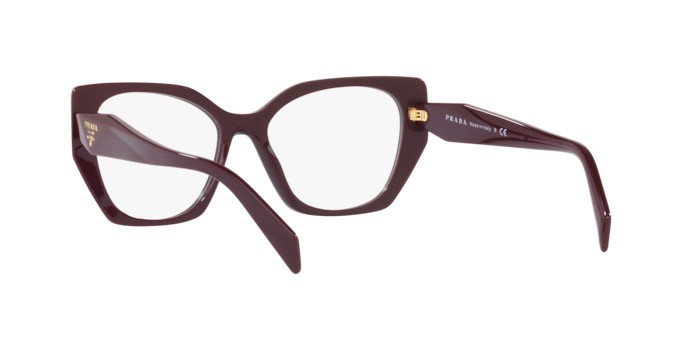 Eyeglasses Prada PR 18WV (VIY1O1) color garnet shape irregular lenses demo lens