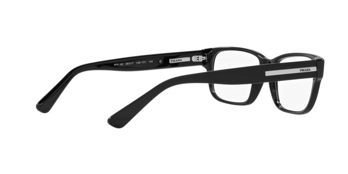 Eyeglasses Prada PR 18ZV (1AB1O1) color nero shape square lenses lente demo
