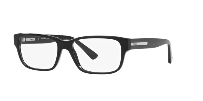 Eyeglasses Prada PR 18ZV (1AB1O1) color nero shape square lenses lente demo