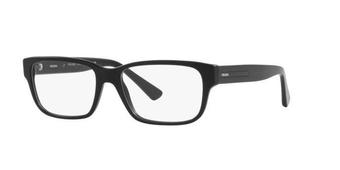 Eyeglasses Prada PR 18ZV (1BO1O1) color nero opaco shape square lenses lente demo