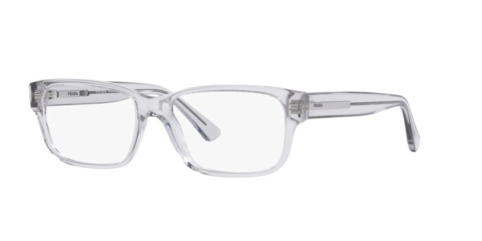Eyeglasses Prada PR 18ZV (U431O1) color grigio crystal shape square lenses lente demo