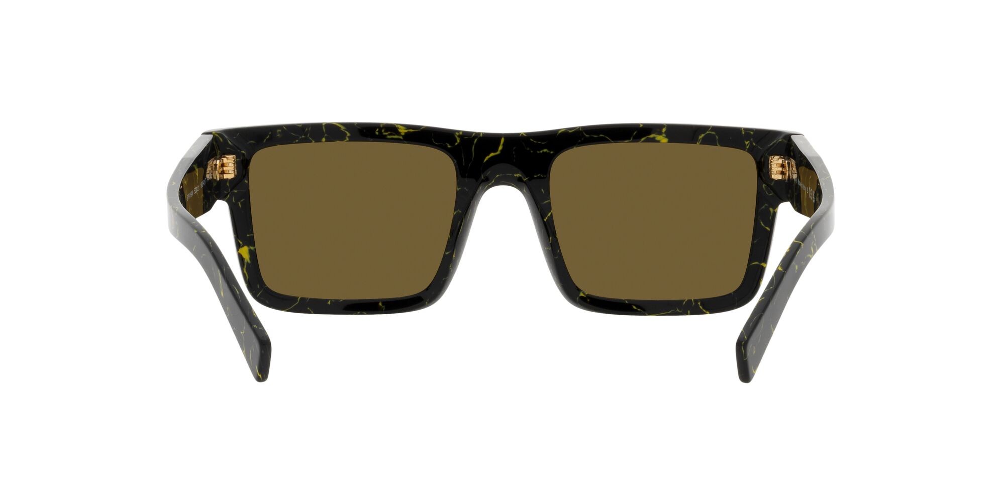 Occhiali da sole Prada PR 19WS (19D01T) colore black/yellow marble forma rettangolare lenti marrone scuro