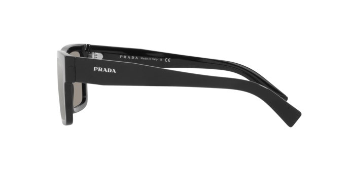 Occhiali da sole Prada PR 19WS (1AB2B0) colore black forma rettangolare lenti light grey mirror silver