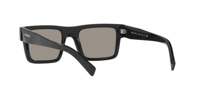 Occhiali da sole Prada PR 19WS (1AB2B0) colore black forma rettangolare lenti light grey mirror silver