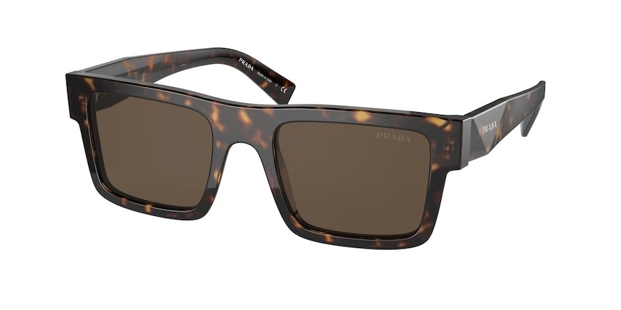 Occhiali da sole Prada PR 19WS (2AU8C1) colore tortoise forma rettangolare lenti dark brown