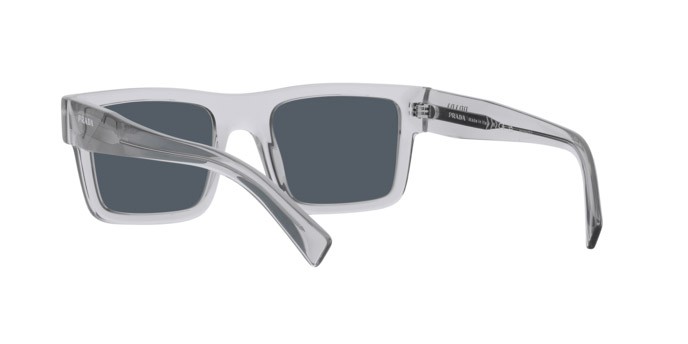 Occhiali da sole Prada PR 19WS (U4309T) colore grigio crystal forma rettangolare lenti grigio scuro