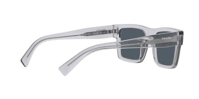 Occhiali da sole Prada PR 19WS (U4309T) colore grigio crystal forma rettangolare lenti grigio scuro