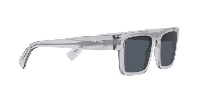 Occhiali da sole Prada PR 19WS (U4309T) colore grigio crystal forma rettangolare lenti grigio scuro