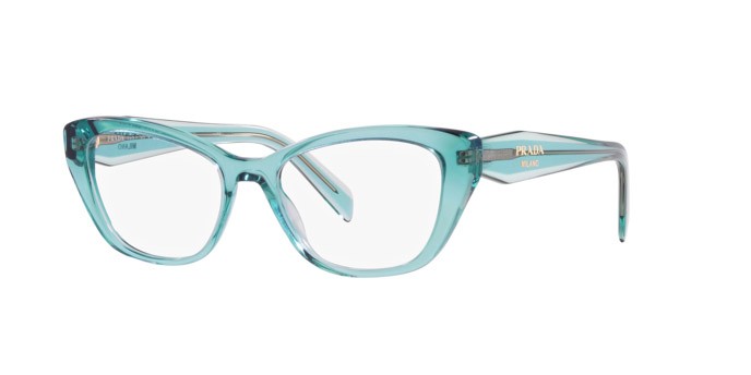 Eyeglasses Prada PR 19WV (16J1O1) color crystal peacock shape cat eye lenses lente demo