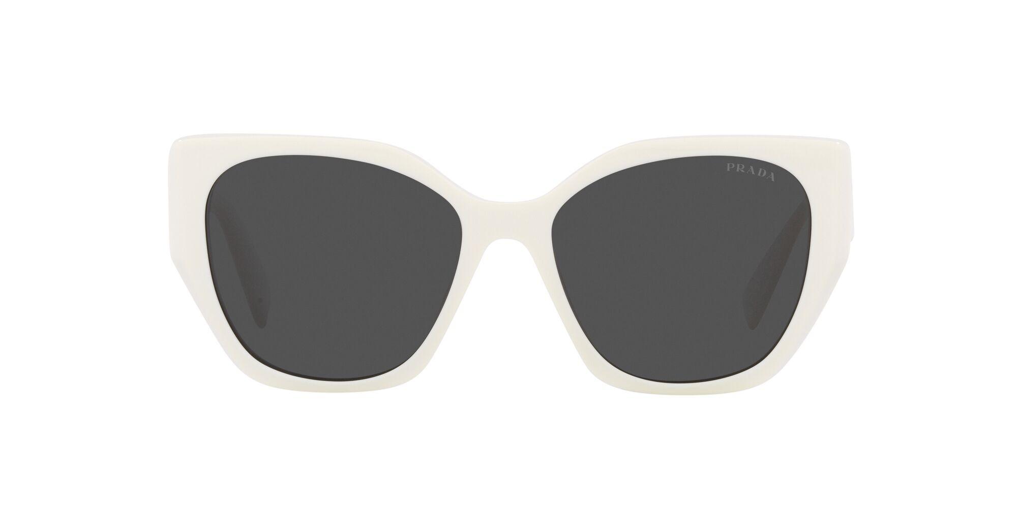 Sunglasses Prada PR 19ZS (1425S0) color bianco talco shape square lenses grigio scuro